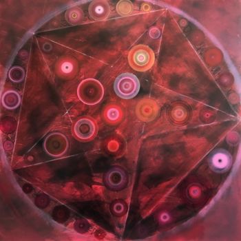 Ζωγραφική με τίτλο "Star Circles" από Ivan Meruvan, Αυθεντικά έργα τέχνης, Ακρυλικό