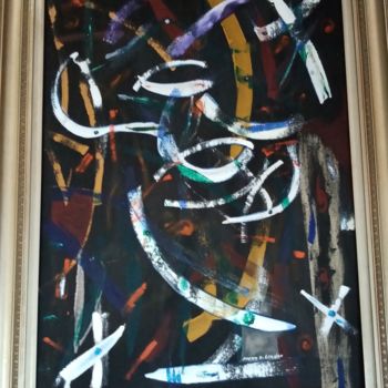 Peinture intitulée "Circulation énergét…" par Ivann Deweare Lindor, Œuvre d'art originale, Acrylique Monté sur Panneau de bo…