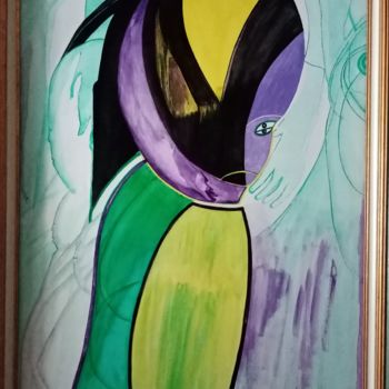 Painting titled "Le premier des cher…" by Ivann Deweare Lindor, Original Artwork, Acrylic Mounted on Wood Stretcher frame