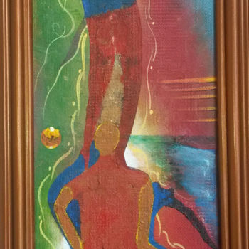 Painting titled "Réjouissance" by Ivann Deweare Lindor, Original Artwork, Acrylic Mounted on Wood Stretcher frame