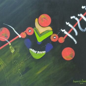 Картина под названием "Clown de l'horreur 2" - Ivann Deweare Lindor, Подлинное произведение искусства, Акрил Установлен на Д…