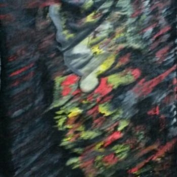 Painting titled "La colère (the ange…" by Ivann Deweare Lindor, Original Artwork, Acrylic
