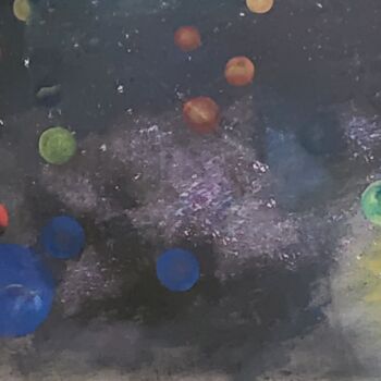 Pittura intitolato "Galaxy and planets" da Ivann Deweare Lindor, Opera d'arte originale, Acrilico