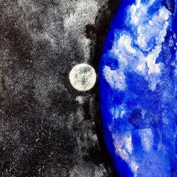 Pintura intitulada "The Moon is near th…" por Ivanna Mois, Obras de arte originais, Aquarela