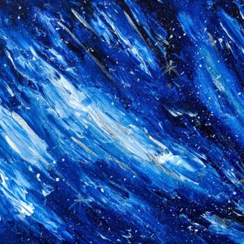Pintura intitulada "Cosmic blue stream" por Ivanna Mois, Obras de arte originais, Acrílico Montado em Armação em madeira