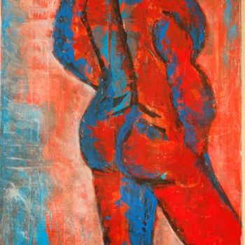 Peinture intitulée "peau rouge" par Ivanna De Alzaa, Œuvre d'art originale, Huile