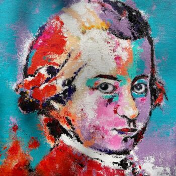 Schilderij getiteld "Mozart" door Ivanna Manzur, Origineel Kunstwerk, Acryl