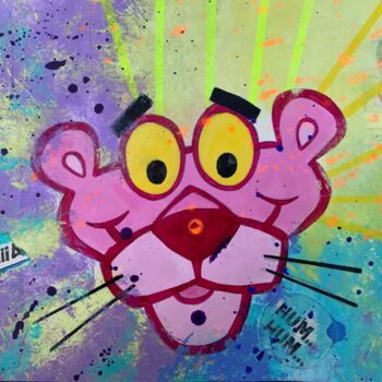 Painting titled "PINK PANTHER" by Ivanna Manzur, Original Artwork, Acrylic