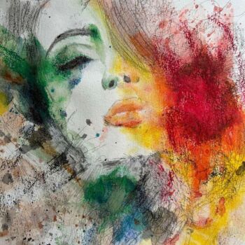 Pintura intitulada "Don’t forget me" por Ivanna Manzur, Obras de arte originais, Aquarela