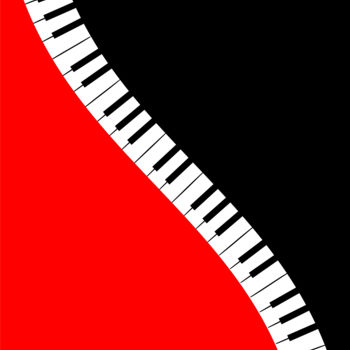 Digitale Kunst mit dem Titel "Music. Red and blac…" von Ihor Ivanov, Original-Kunstwerk, Digitale Malerei