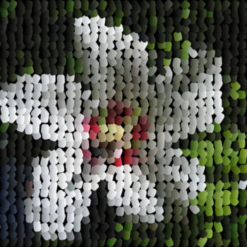 Digitale Kunst mit dem Titel "Hibiscus flower. Uk…" von Ihor Ivanov, Original-Kunstwerk, Digitale Malerei