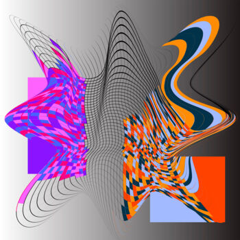 Digitale Kunst mit dem Titel "Abstract, geometric…" von Ihor Ivanov, Original-Kunstwerk, 3D Modellierung