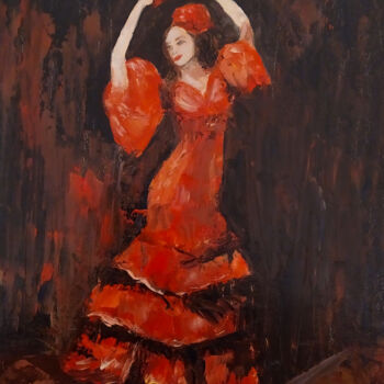 Pintura intitulada "Flamenco" por Svetlana Ivanova, Obras de arte originais, Óleo