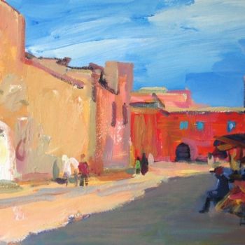 Painting titled "Old Marrakech" by Ivars Aizkalns, Original Artwork, Acrylic