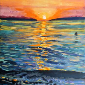 Картина под названием "Sunrise - 3" - Ivelin Vlaykov, Подлинное произведение искусства, Акрил