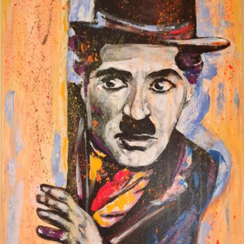 Pittura intitolato "Charlie Chaplin" da Ivelin Vlaykov, Opera d'arte originale, Acrilico
