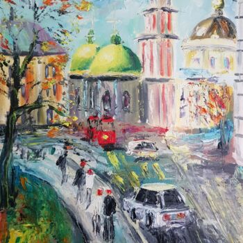Painting titled "Dominican Cathedral" by Ivelina Hrytsylo, Original Artwork, Oil