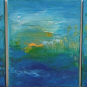 Painting titled "3 Set Painting Flui…" by Iveta Zaharova (Kārkla), Original Artwork, Acrylic