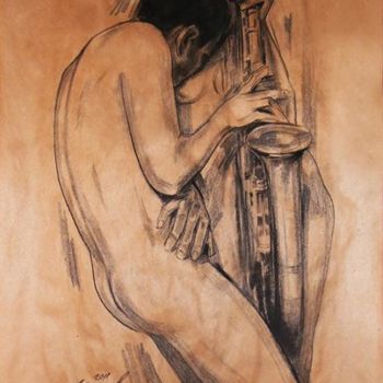 Painting titled ""Muse of the Saxoph…" by Ivan Maksymiuk, Original Artwork, Other