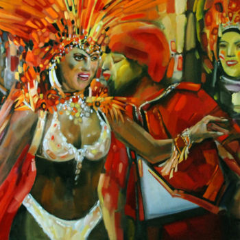 Картина под названием "Vive le carnaval" - Ivan Maksymiuk, Подлинное произведение искусства, Масло