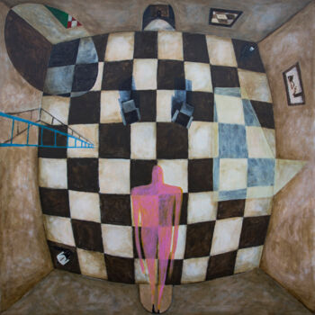 Картина под названием "Shadow of person" - Iv Nenashev, Подлинное произведение искусства, Акрил Установлен на Деревянная рам…