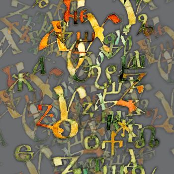 Desenho intitulada "Cyrilic&Glagolitza 3" por Ivsebastian, Obras de arte originais, Outro