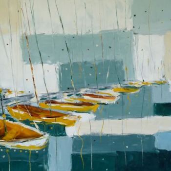 Painting titled "Harbor Stillness" by Ivy Howard, Original Artwork