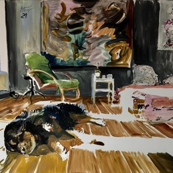 Malerei mit dem Titel "atelier" von Iwona Altmajer, Original-Kunstwerk, Acryl