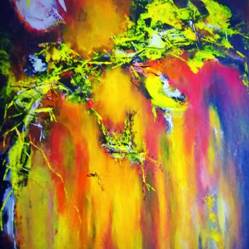 Painting titled "Forêt  tropicale" by Is, Original Artwork, Acrylic