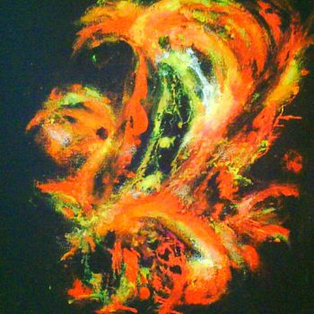 Painting titled "Dragon" by Is, Original Artwork, Acrylic