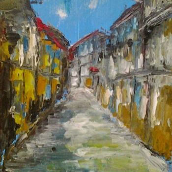 Peinture intitulée "La ruelle" par Is, Œuvre d'art originale, Acrylique