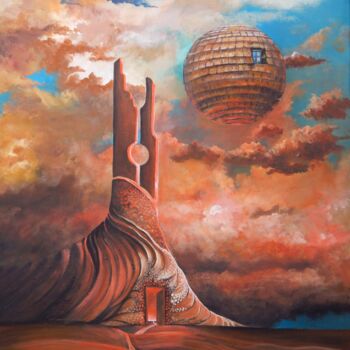 Malarstwo zatytułowany „Wieża” autorstwa Iwona Szmist, Oryginalna praca, Olej