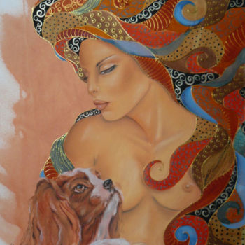 Painting titled "Nie smuć się" by Iwona Wierkowska-Rogowska, Original Artwork, Watercolor