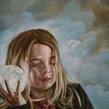 Peinture intitulée "Luna" par Stefano Console, Œuvre d'art originale, Acrylique Monté sur Châssis en bois