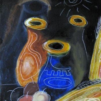 Pittura intitolato "Four Jug" da Ixygon, Opera d'arte originale, Olio