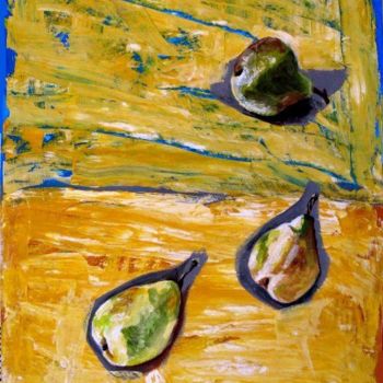 Ζωγραφική με τίτλο "Pear" από Ixygon, Αυθεντικά έργα τέχνης, Λάδι