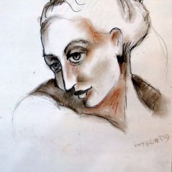 Schilderij getiteld "Woman's Head" door Ixygon, Origineel Kunstwerk, Olie