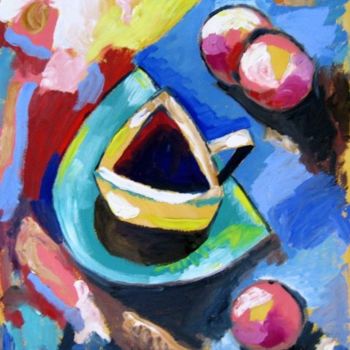 Painting titled "Cup" by Ixygon, Original Artwork, Oil