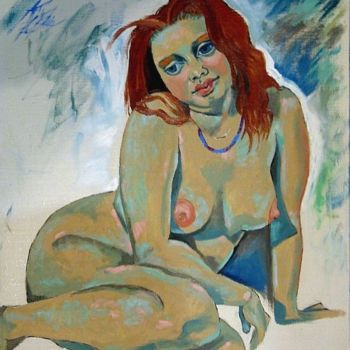 Ζωγραφική με τίτλο "Woman" από Ixygon, Αυθεντικά έργα τέχνης, Λάδι