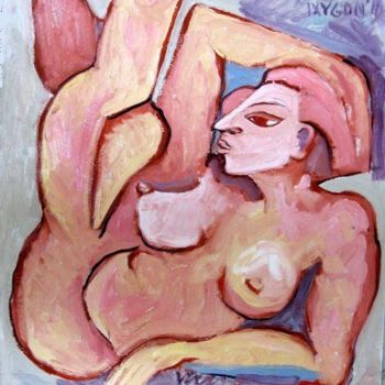 Картина под названием "Rose Nude" - Ixygon, Подлинное произведение искусства, Масло