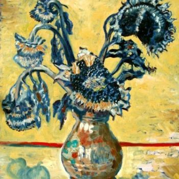 Pintura intitulada "Sunflowers" por Ixygon, Obras de arte originais, Óleo
