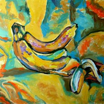 Painting titled "Banana" by Ixygon, Original Artwork, Oil