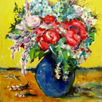 Painting titled "Bouquet" by Ixygon, Original Artwork, Oil