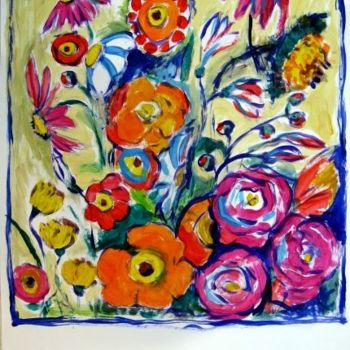 Malarstwo zatytułowany „Flowers” autorstwa Ixygon, Oryginalna praca, Olej