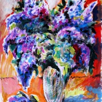 Картина под названием "Lilac" - Ixygon, Подлинное произведение искусства, Масло