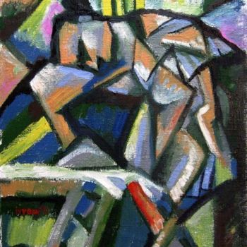 Painting titled "Ironing, 50x40, oil…" by Ixygon, Original Artwork, Oil