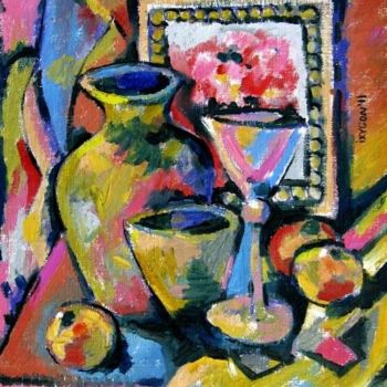 Painting titled "Still Life" by Ixygon, Original Artwork, Oil