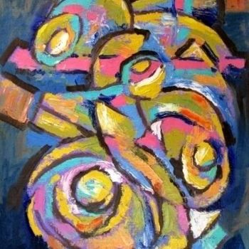 Картина под названием "Abstract, oil, canv…" - Ixygon, Подлинное произведение искусства, Масло