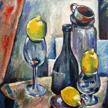 Painting titled "Three Lemon" by Ixygon, Original Artwork, Oil