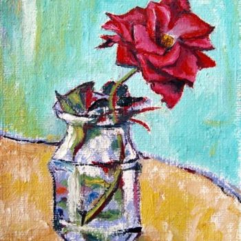 Painting titled "Dark Rose" by Ixygon, Original Artwork, Oil